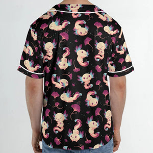 Axolotl Wonders Cute Salamanders Pattern Unisex Baseball Jersey