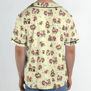 So Cute Bowser and Mario Pattern Unisex Baseball Jersey