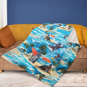 Darth Vader Surfing Fleece Blanket