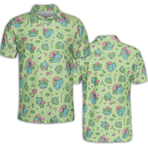 Venusaur Ivysaur and Bulbasaur Pokemon AOP Men/Women Polo Shirt