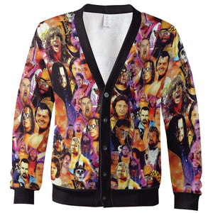 80s 90s Superstars of Wrestling Cardigan