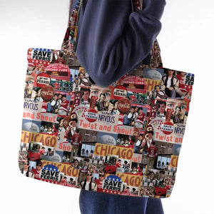 Vintage Aesthetic Ferris Bueller's Day Off Large Tote Bag