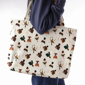Clue The Movie Characters Pattern Large Tote Bag