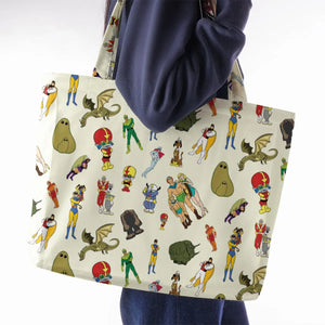 Herculoids and The Rest Of Hanna Barbera Space Stars Large Tote Bag