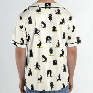 Bombay Cat Yoga Pattern Unisex Baseball Jersey