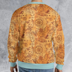 Vintage Adventure Map Indiana Jones All-over Print Sweatshirt