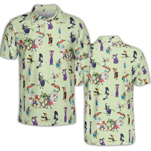 70s Witches Cartoon Characters AOP Men/Women Polo Shirt
