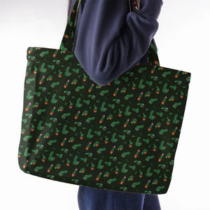 Funny Plants Pattern Large Tote Bag