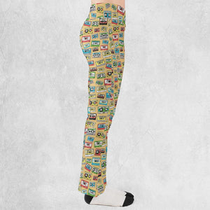 80s Playlist Pattern Flare Leggings