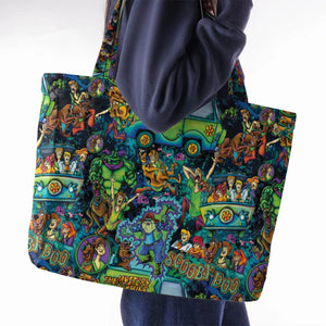 Monsters Mayhem and The Mystery Machine Scooby Doo Large Tote Bag