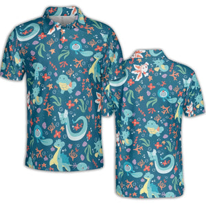 Water Pokemon Pattern AOP Men/Women Polo Shirt