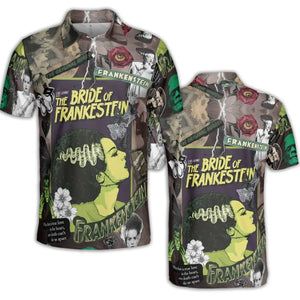 Vintage Bride Of Frankenstein AOP Men/Women Polo Shirt
