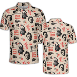 Leatherface The Texas Chainsaw Massacre Horror Pattern AOP Men/Women Polo Shirt