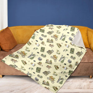 Frog and Toad Pattern Fleece Blanket