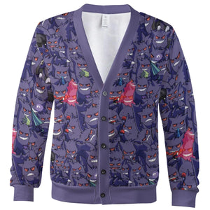 Gengars Pokemon Pattern Cardigan