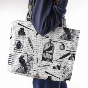 Nevermore The Raven Edgar Allan Poe Large Tote Bag