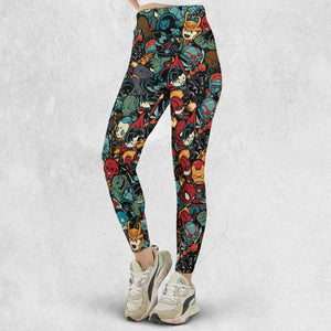 Marvelous Chibi Characters Pattern Legging