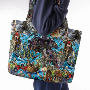 Travel And Fight Pirates of the Caribbean Large Tote Bag