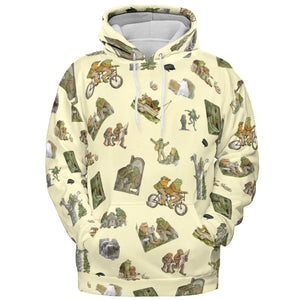 Frog and Toad Pattern All-over Print Hoodie