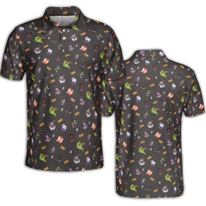 Ghostbusters Pattern AOP Men/Women Polo Shirt