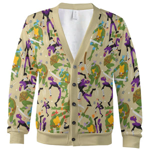 Green and Purple Battle TMNT Cardigan