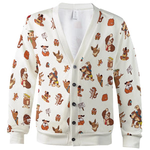 Famous Cartoon Characters in Brown Cardigan