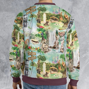 Water Color Jungle Cruise Map All-over Print Sweatshirt