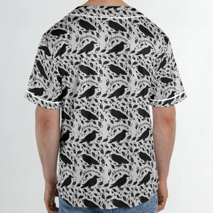 Nevermore The Raven Edgar Allan Poe Pattern Unisex Baseball Jersey