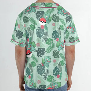 Bulbasaur Pokemon Pattern Unisex Baseball Jersey