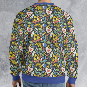 Zelda Theme Items All-over Print Sweatshirt