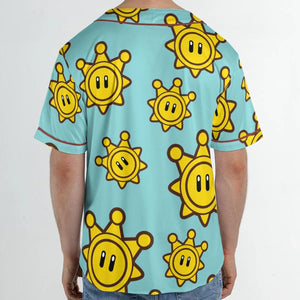 Shine Sprite Super Mario Button Up Unisex Baseball Jersey