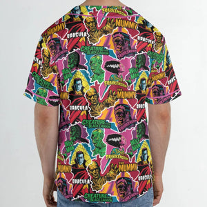 Monsters Pop Collage Universal Monsters Unisex Baseball Jersey