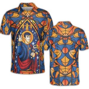 Stained Glass Star Trek AOP Men/Women Polo Shirt