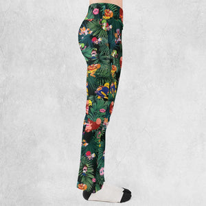 Video Game Characters Pattern Flare Leggings