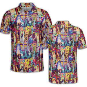 Retro Mansion Collage AOP Men/Women Polo Shirt