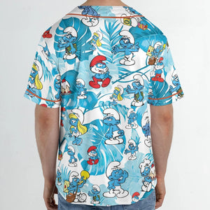 The Smurfs Pattern Unisex Baseball Jersey