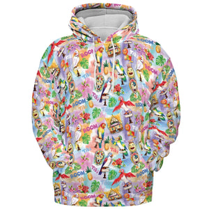 Tiki Room With Orange Bird All-over Print Hoodie