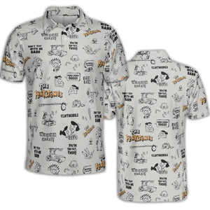 Don't Toy with Me Barn The Flintstones AOP Men/Women Polo Shirt