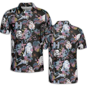 Floral Wars Dark Side Star Wars Pattern AOP Men/Women Polo Shirt