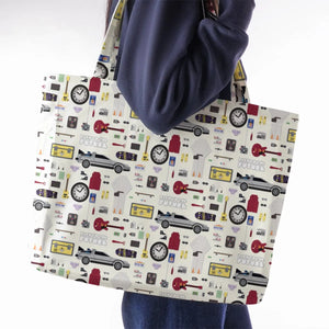 Back to the Future Pattern Large Tote Bag
