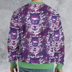 Ghostly Evolution Ghastly Haunter Gengar Pokemon Hawaiian All-over Print Sweatshirt
