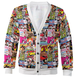 I heart 80s Collage Mr. T Back To the Future Pac-man Cardigan