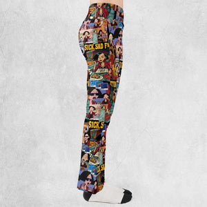 Daria Sick Sad Fiction Pattern Flare Leggings