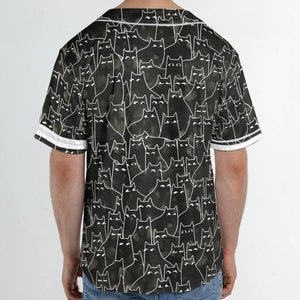 Suspicious Cats Funny Cat Unisex Baseball Jersey