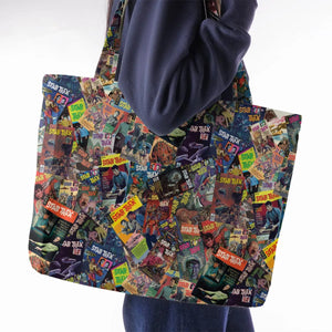 Vintage 1970s Star Trek Comic Books Collage Large Tote Bag