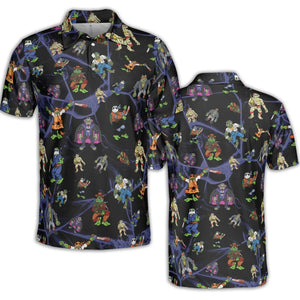 TMNT Universal Monsters And Sewer Slasher Toys AOP Men/Women Polo Shirt