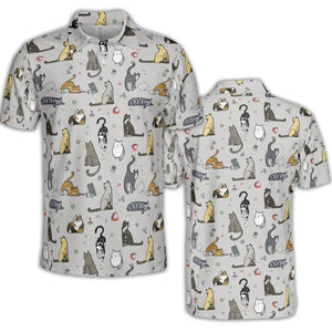 Cat the Gamer Pattern AOP Men/Women Polo Shirt