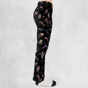 Groovie Addams Family Cartoon Characters Flare Leggings