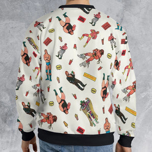 Wrestling Superstars Hulk Hogan Macho Man Logos All-over Print Sweatshirt