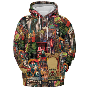 Vintage Scary All-over Print Hoodie